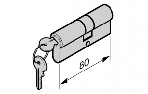 HORMANN 3091451 Профильный цилиндр для боковой двери, закрывающийся разными ключами 45 + 35 мм