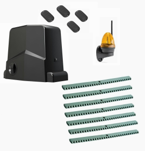 AN-MOTORS ARW-1000MKIT-LK7-T4 Автоматика для откатных ворот ARW-1000MKIT LK7-T4, комплект: привод, сигнальная лампа, 4 пульта, 7 реек
