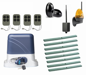 КОРН KSL-800FULL-K8-BT-T4 Автоматика для откатных ворот KSL-800 FULL-K8-BT-Т4, комплект: привод, 4 пульта, Bluetooth-модуль, фотоэлементы, лампа, 8 реек