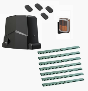 AN-MOTORS ARW-1000MKIT-LA7-T4 Автоматика для откатных ворот ARW-1000MKIT LA7-T4, комплект: привод, сигнальная лампа, 4 пульта, 7 реек