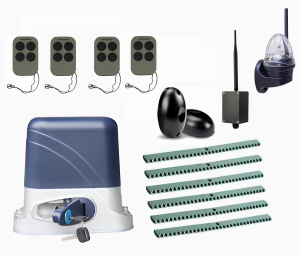 КОРН KSL-800FULL-4K6-BT-T4 Автоматика для откатных ворот KSL-800 FULL-4K6-BT-Т4, комплект: привод, 4 пульта, Bluetooth-модуль, фотоэлементы, лампа, 6 реек