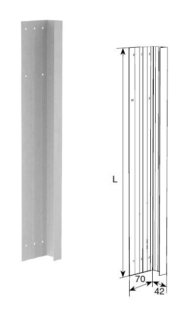 DOORHAN DIP05-575L Боковая крышка универсальная 0,5мм с отверстиями крашенная 575мм левая для подъёмных секционных ворот