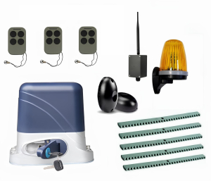КОРН KSL-800FULL-3K5-BT-T3 Автоматика для откатных ворот KSL-800 FULL-3K5-BT-Т3, комплект: привод, 3 пульта, Bluetooth-модуль, фотоэлементы, лампа, 5 реек