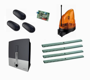 CAME BXL04AGS KIT4-LK2-T3 Автоматика для откатных ворот BXL04AGS KIT4-LK2-Т3, комплект: привод, радиоприемник, 3 пульта, лампа, 4 рейки