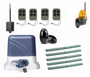 КОРН KSL-1300FULL-K5-BT-T4 Автоматика для откатных ворот KSL-1300 FULL-K5-BT-Т4, комплект: привод, 4 пульта, Bluetooth-модуль, фотоэлементы, лампа, 5 реек