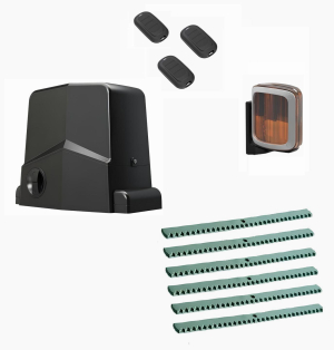 AN-MOTORS ARW-600MKIT-LA6-T3 Автоматика для откатных ворот ARW-600MKIT LA6-Т3, комплект: привод, сигнальная лампа, 3 пульта, 6 реек