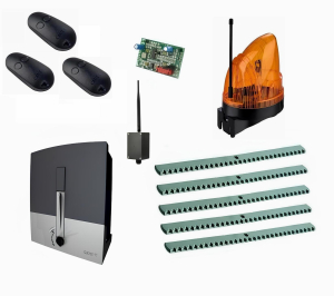 CAME BXL04AGS KIT5-LK2-BT-T3 Автоматика для откатных ворот BXL04AGS KIT5-LK2-BT-Т3, комплект: привод, радиоприемник, 3 пульта, лампа, 5 реек, Bluetooth-модуль