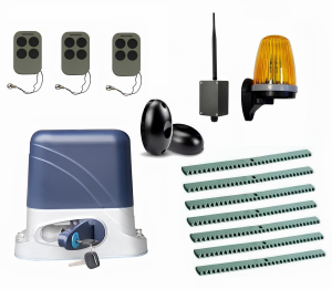 КОРН KSL-800FULL-3K7-BT-T3 Автоматика для откатных ворот KSL-800 FULL-3K7-BT-Т3, комплект: привод, 3 пульта, Bluetooth-модуль, фотоэлементы, лампа, 7 реек