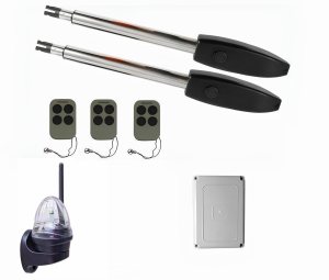 КОРН KSW-2500L-T3-4K Автоматика для распашных ворот KSW-2500 L-T3-4K, комплект: 2 привода, блок управления, 3 пульта, лампа