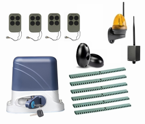 КОРН KSL-800FULL-K6-BT-T4 Автоматика для откатных ворот KSL-800 FULL-K6-BT-Т4, комплект: привод, 4 пульта, Bluetooth-модуль, фотоэлементы, лампа, 6 реек
