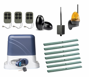 КОРН KSL-800FULL-K7-BT-T3 Автоматика для откатных ворот KSL-800 FULL-K7-BT-Т3, комплект: привод, 3 пульта, Bluetooth-модуль, фотоэлементы, лампа, 7 реек