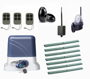КОРН KSL-1300FULL-4K7-BT-T3 Автоматика для откатных ворот KSL-1300 FULL-4K7-BT-Т3, комплект: привод, 3 пульта, Bluetooth-модуль, фотоэлементы, лампа, 7 реек