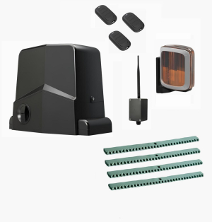 AN-MOTORS ARW-1000MKIT-LA4-BT-T3 Автоматика для откатных ворот ARW-1000MKIT LA4-BT-Т3, комплект: привод, сигнальная лампа, 3 пульта, 4 рейки, Bluetooth-модуль