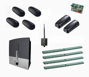 CAME BXL04AGS KIT4-FK-BT-T4 Автоматика для откатных ворот BXL04AGS KIT4-FK-BT-T4, комплект: привод, радиоприемник, 4 пульта, фотоэлементы, 4 рейки, Bluetooth-модуль