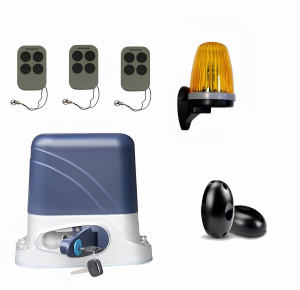 КОРН KSL-1300FULL-3K-T3 Автоматика для откатных ворот KSL-1300 FULL-3K-Т3, комплект: привод, 3 пульта, фотоэлементы, лампа