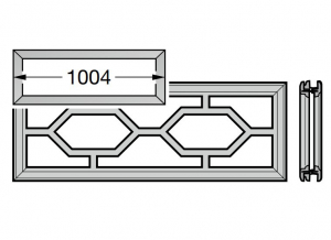 HORMANN 4004979 Рама кассетного остекления L1 (1004 мм, мотив № 1), для двустенных секций ворот 42 мм