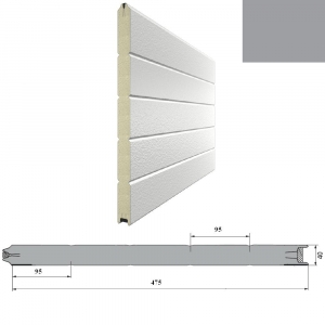 DOORHAN 2S00/S00-7004/9003 Панель 475мм Нстукко/Нстукко серая(RAL7004)/бел(RAL9003) для подъёмных секционных ворот