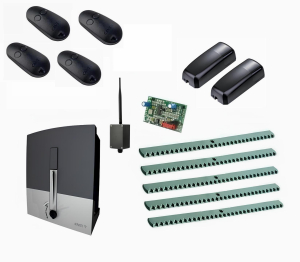 CAME BXL04AGS KIT5-FK-BT-T4 Автоматика для откатных ворот BXL04AGS KIT5-FK-BT-T4, комплект: привод, радиоприемник, 4 пульта, фотоэлементы, 5 реек, Bluetooth-модуль