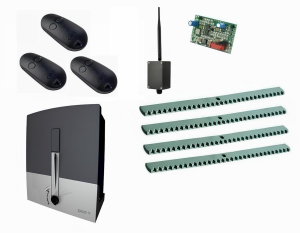CAME BXL04AGS KIT-KR4-BT-T3 Автоматика для откатных ворот BXL04AGS KIT-KR4-BT-Т3, комплект: привод, радиоприемник, 3 пульта, 4 рейки, Bluetooth-модуль