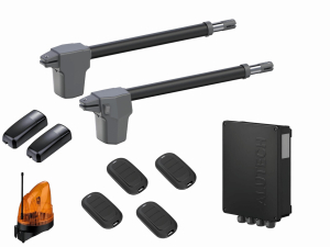 AN-MOTORS ATW-400KIT FULL-K1-T4 Автоматика для распашных ворот ATW-400KIT FULL-K1-T4, комплект: 2 привода, блок управления, 4 пульта, фотоэлементы, лампа