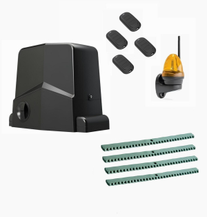 AN-MOTORS ARW-1000MKIT-LK4-T4 Автоматика для откатных ворот ARW-1000MKIT LK4-T4, комплект: привод, сигнальная лампа, 4 пульта, 4 рейки