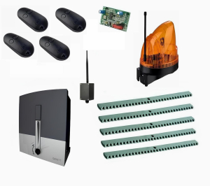 CAME BXL04AGS KIT5-LK2-BT-T4 Автоматика для откатных ворот BXL04AGS KIT5-LK2-BT-T4, комплект: привод, радиоприемник, 4 пульта, лампа, 5 реек, Bluetooth-модуль