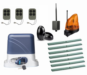КОРН KSL-800FULL-1K7-BT-T3 Автоматика для откатных ворот KSL-800 FULL-1K7-BT-Т3, комплект: привод, 3 пульта, Bluetooth-модуль, фотоэлементы, лампа, 7 реек