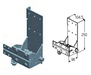 ALUTECH RBI-40.110DR - 401232900 Кронштейн роликовый нижний для подъёмных секционных ворот