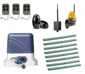 КОРН KSL-1300FULL-K8-BT-T3 Автоматика для откатных ворот KSL-1300 FULL-K8-BT-Т3, комплект: привод, 3 пульта, Bluetooth-модуль, фотоэлементы, лампа, 8 реек