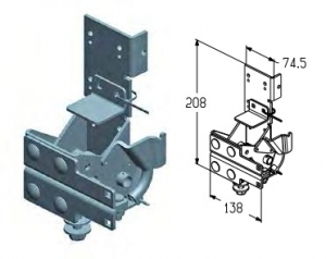 ALUTECH RBI-40.120L - 401234200 Кронштейн роликовый нижний для подъёмных секционных ворот