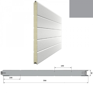 DOORHAN 5S00/S00-7004/9003 Панель 500мм Нстук/Нстук серая(RAL7004)/бел(RAL9003) для подъёмных секционных ворот