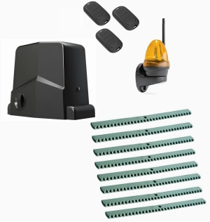 AN-MOTORS ARW-1000MKIT-LK8-T3 Автоматика для откатных ворот ARW-1000MKIT LK8-Т3, комплект: привод, сигнальная лампа, 3 пульта, 8 реек
