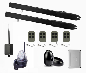 КОРН KSW-3000FULL-T4-4K-BT Автоматика для распашных ворот KSW-3000 FULL-T4-4K-BT, комплект: 2 привода, блок управления, 4 пульта, фотоэлементы, лампа, Bluetooth-модуль