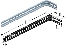 ALUTECH TB191S-300 - 402610510 Подвес TB191S-300 RAL9002 для подъёмных секционных ворот