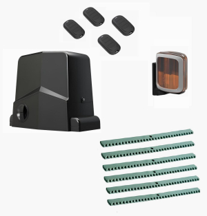 AN-MOTORS ARW-1000MKIT-LA6-T4 Автоматика для откатных ворот ARW-1000MKIT LA6-T4, комплект: привод, сигнальная лампа, 4 пульта, 6 реек