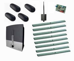 CAME BXL04AGS KIT-KR8-BT-T4 Автоматика для откатных ворот BXL04AGS KIT-KR8-BT-T4, комплект: привод, радиоприемник, 4 пульта, 8 реек, Bluetooth-модуль