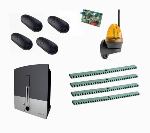 CAME BXL04AGS KIT4-LK-T4 Автоматика для откатных ворот BXL04AGS KIT4-LK-T4, комплект: привод, радиоприемник, 4 пульта, лампа, 4 рейки