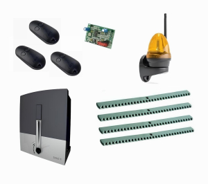 CAME BXL04AGS KIT4-LK-T3 Автоматика для откатных ворот BXL04AGS KIT4-LK-Т3, комплект: привод, радиоприемник, 3 пульта, лампа, 4 рейки