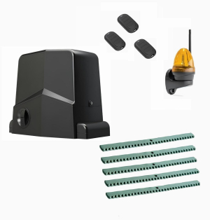 AN-MOTORS ARW-1000MKIT-LK5-T3 Автоматика для откатных ворот ARW-1000MKIT LK5-Т3, комплект: привод, сигнальная лампа, 3 пульта, 5 реек