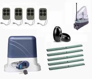 КОРН KSL-1300FULL-5K5-T4 Автоматика для откатных ворот KSL-1300 FULL-5K5-Т4, комплект: привод, 4 пульта, фотоэлементы, лампа, 5 реек