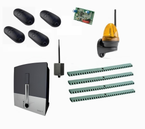 CAME BXL04AGS KIT4-LK-BT-T4 Автоматика для откатных ворот BXL04AGS KIT4-LK-BT-T4, комплект: привод, радиоприемник, 4 пульта, лампа, 4 рейки, Bluetooth-модуль