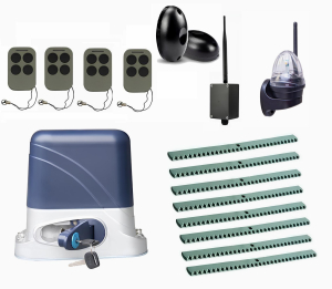 КОРН KSL-800FULL-4K8-BT-T4 Автоматика для откатных ворот KSL-800 FULL-4K8-BT-Т4, комплект: привод, 4 пульта, Bluetooth-модуль, фотоэлементы, лампа, 8 реек