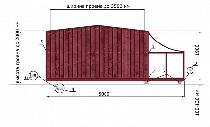 Откатные ворота из дерева серии ГОРКА, купить в любом городе России с доставкой, размер 3 500х2 000, цвет 82ad33be-9aed-11e3-81d6-e447bd2f56ba, цена 92 170 руб.