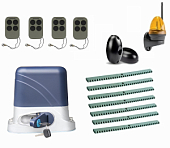 Автоматика для откатных ворот KSL-1300 FULL-K7-Т4, комплект: привод, 4 пульта, фотоэлементы, лампа, 7 реек