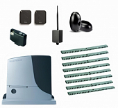 Автоматика для откатных ворот NICE RB1000KIT8-FK-BT, комплект: привод, радиоприёмник, 2 пульта, фотоэлементы, 8 реек, Bluetooth-модуль