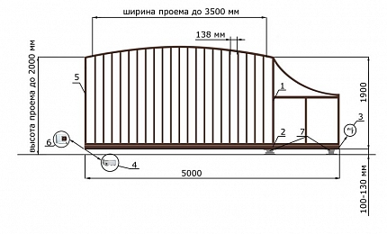 Каркас откатных ворот КОРН серии РАДУГА, купить в любом городе России с доставкой, размер 3 500х2 000, цвет e128fd62-9af7-11e3-81d6-e447bd2f56ba, цена 76 570 руб.