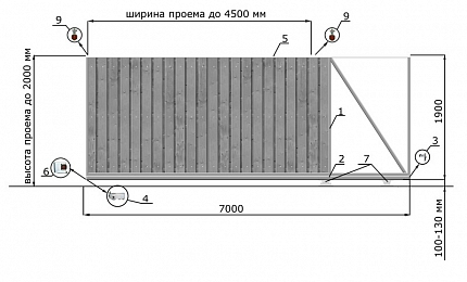 Откатные ворота из дерева серии КЛАССИК, купить в любом городе России с доставкой, размер 4 500х2 000, цвет e128fd37-9af7-11e3-81d6-e447bd2f56ba, цена 97 200 руб.