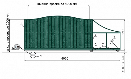 Откатные ворота 5 метров серии ВОЛНА, купить в любом городе России с доставкой, размер 4 000х2 000, цвет e128fd18-9af7-11e3-81d6-e447bd2f56ba, цена 102 570 руб.