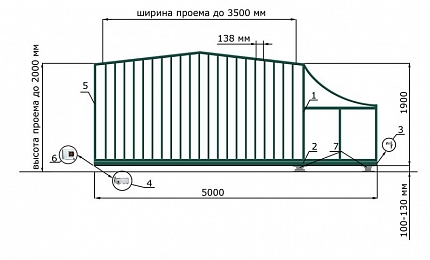 Каркас откатных ворот КОРН серии ГОРКА, купить в любом городе России с доставкой, размер 3 500х2 000, цвет e128fd18-9af7-11e3-81d6-e447bd2f56ba, цена 72 670 руб.