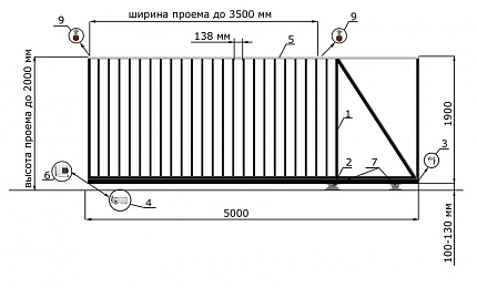 Откатные ворота из дерева серии КЛАССИК, купить в любом городе России с доставкой, размер 3 500х2 000, цвет e128fd6d-9af7-11e3-81d6-e447bd2f56ba, цена 56 700 руб.